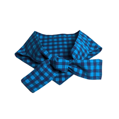 Adorable Dog wearing Blue Tartan Bandana - Elevate your pet's look with this chic and comfortable accessory.