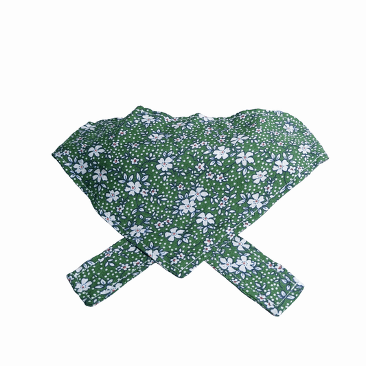 Green Flowers Dog Bandana - A charming and nature-inspired pet accessory adorned with lovely green flowers.