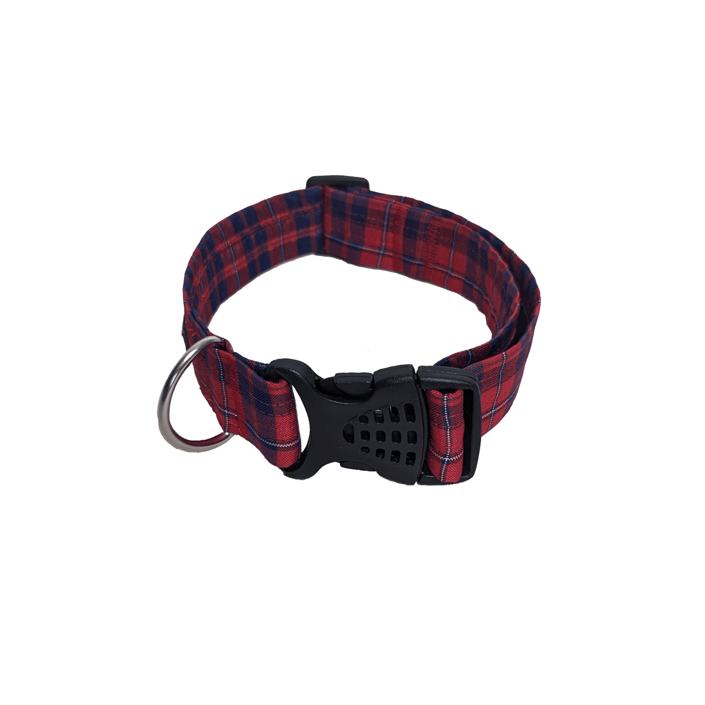 Red Tartan Collar for Dogs. A full-length image of the Red Tartan Collar.