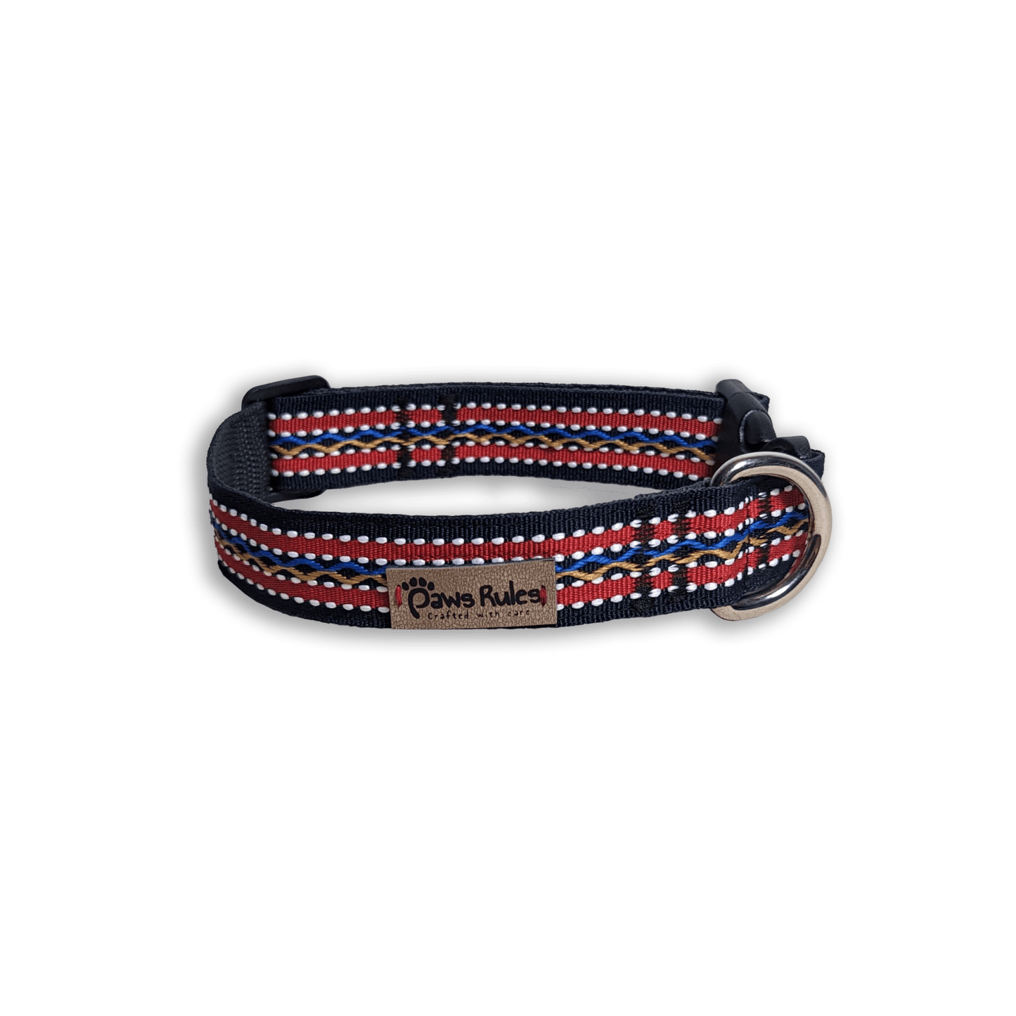 Red Weave Dog Collar - A durable and stylish pet accessory featuring an intricate weave pattern in a vibrant red color.